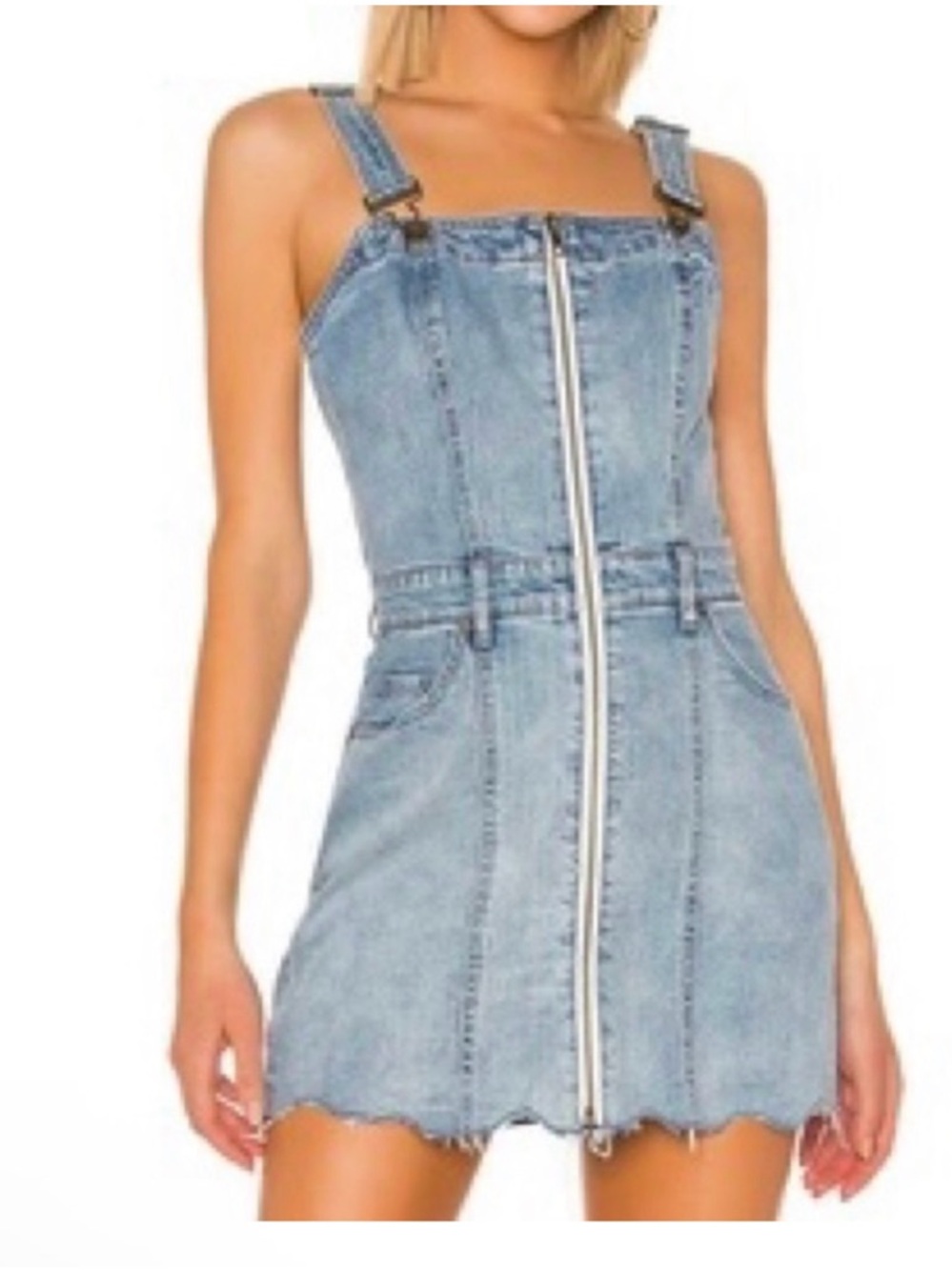 pistola Light Blue Denim Overall Mini Dress